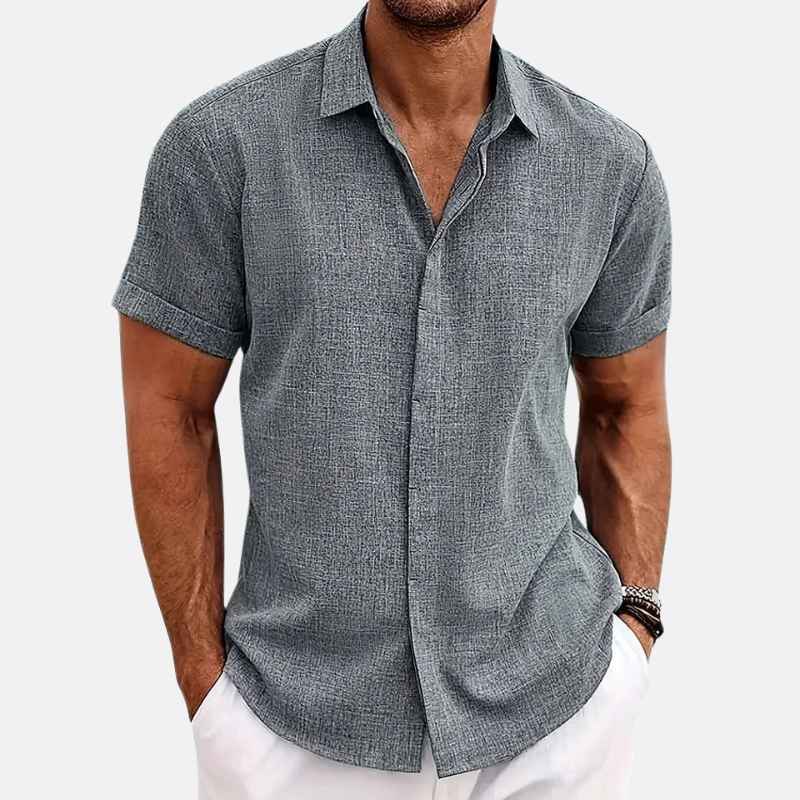 Camisa Masculina Manga Curta Slim - Riviera