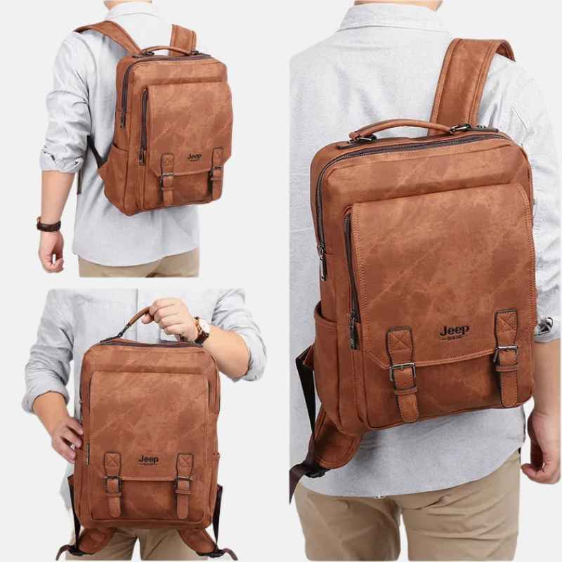 Mochila de Couro Masculina Adventure