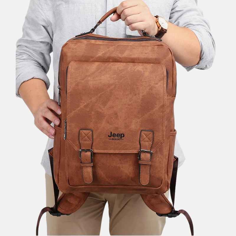 Mochila de Couro Masculina Adventure