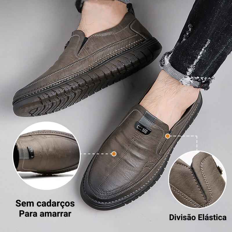 Mocassim Masculino Capriotti de Couro - Sola Macia
