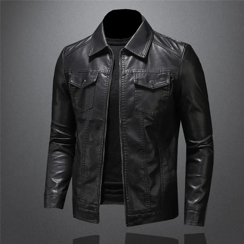 Jaqueta de Couro Masculina Middle
