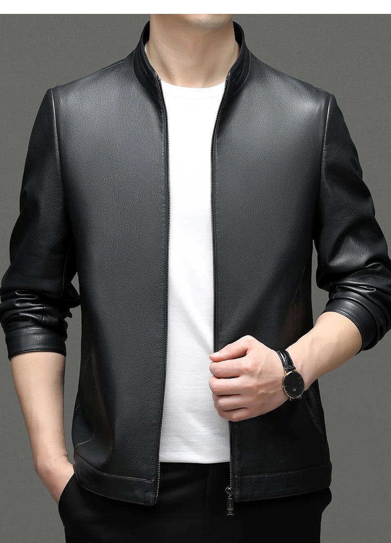 Jaqueta de Couro Masculina Executive