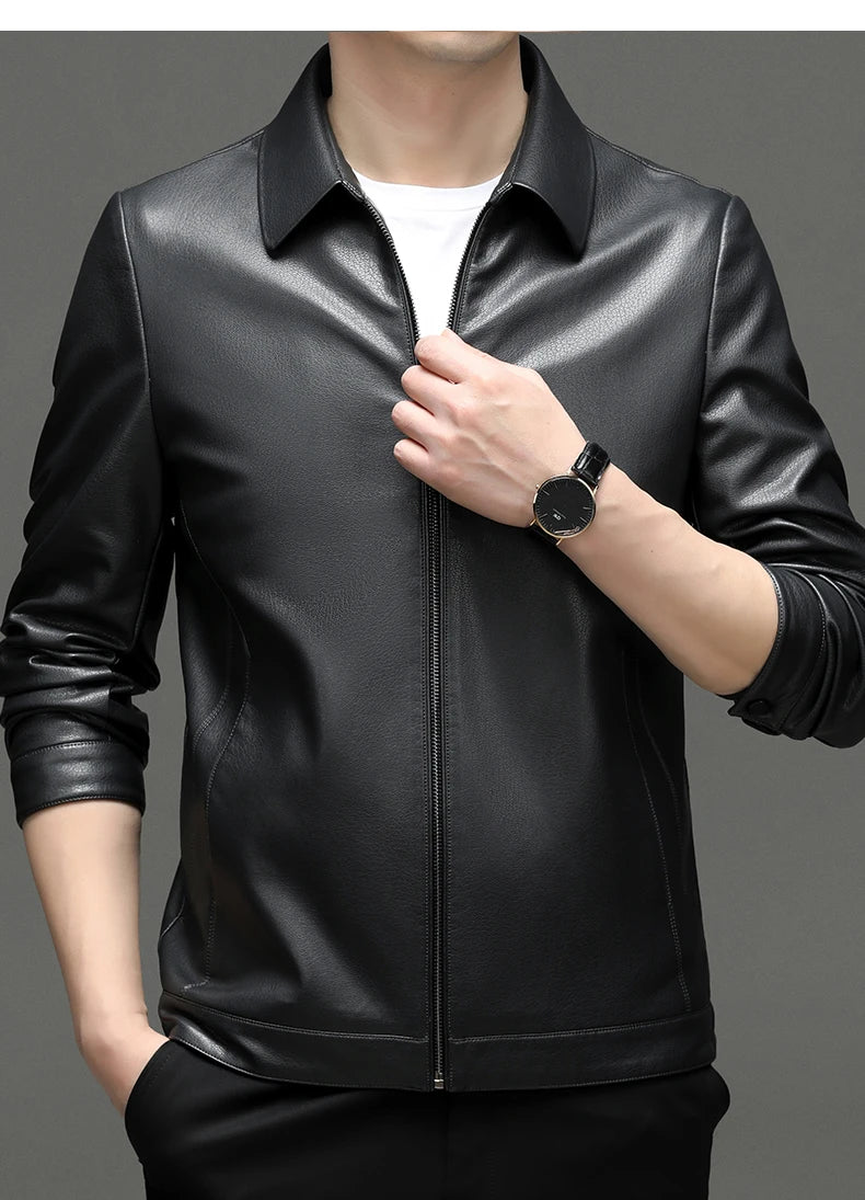 Jaqueta de Couro Masculina Executive