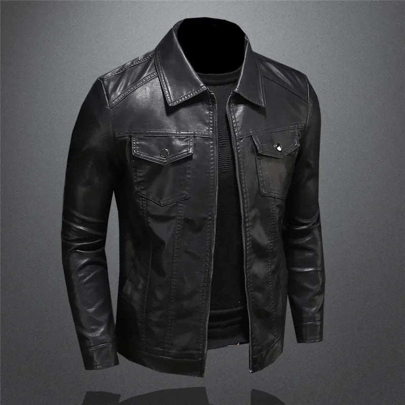 Jaqueta de Couro Masculina Middle