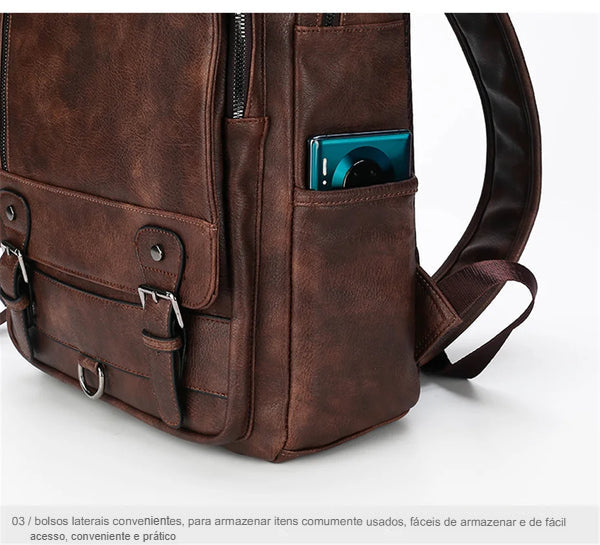 Mochila de Couro Masculina Sofisticada