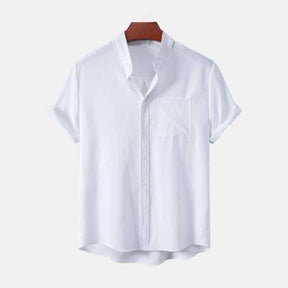 Camisa Masculina com Gola Padre e Caimento Leve - Branco