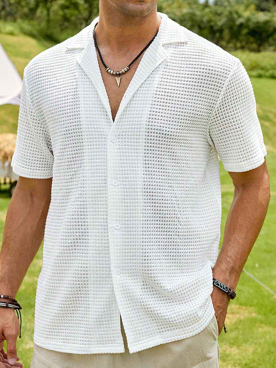 Camisa Masculina de Botão Branca - Vellone