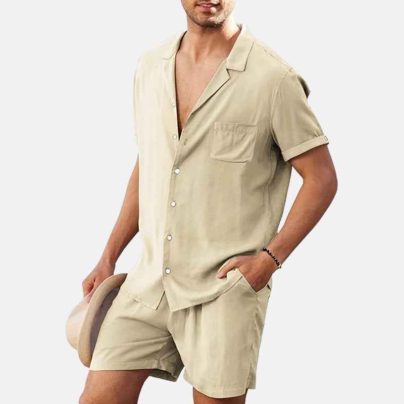 Conjunto Masculino Casual de Verão - Santorini - Bege