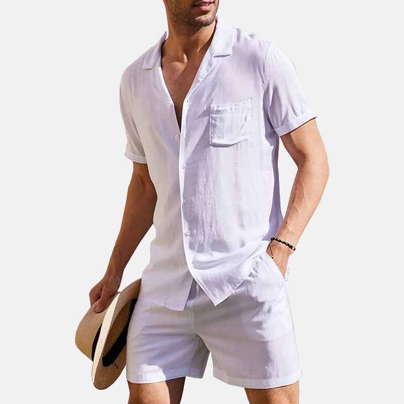 Conjunto Masculino Casual de Verão - Santorini - Branco