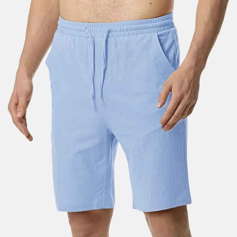 Short Masculino de Linho - Solano - Azul Bebê