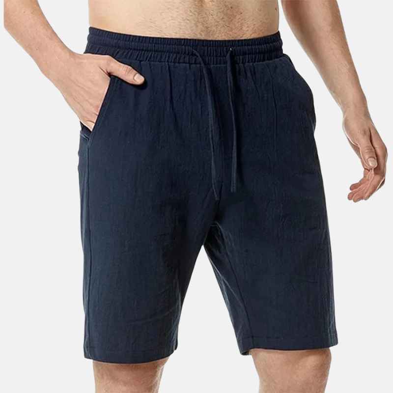 Short Masculino de Linho - Solano - Azul Marinho